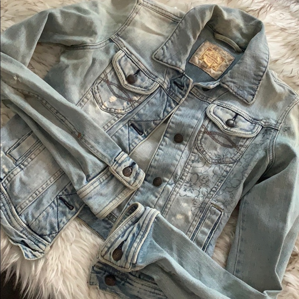 Abercrombie + Fitch distressed denim jacket
